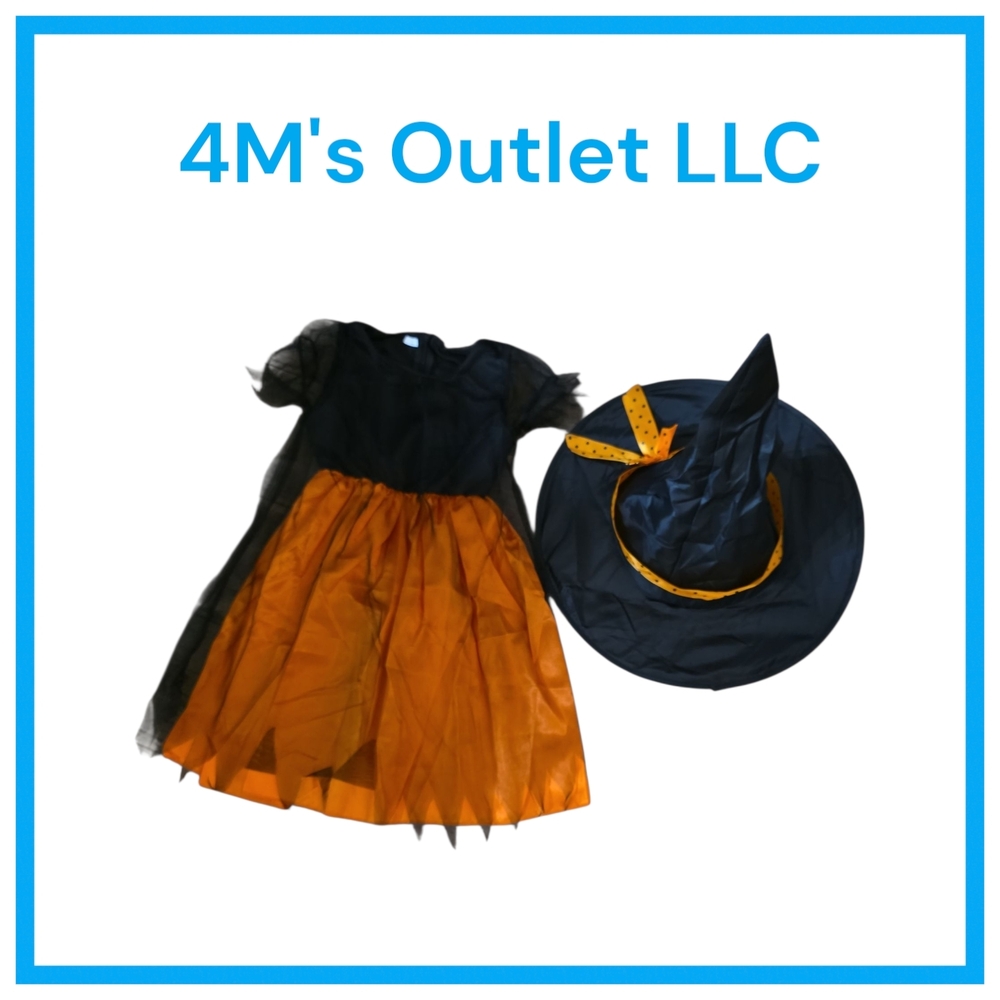 Kids Witch Costume - Black and Orange
